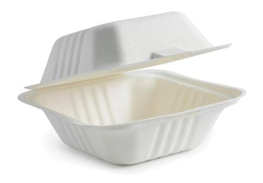 SUGARCANE BURGER BOX 6X6" 125S Pack Size: 4