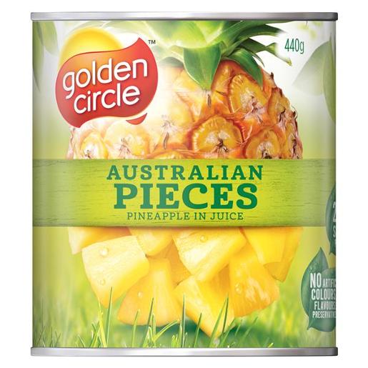 GOLDEN CIRCLE PINEAPPLE PIECES IN NATURAL JUICES 440GM Pack Size: 12