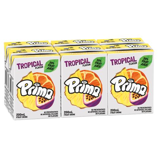 PRIMAVERA TROPICAL FRUIT DRINK 6 PACK 200ML Pack Size: 4