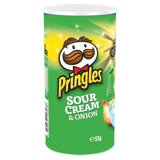 PRINGLES SOUR CREAM & ONION POTATO CHIPS 53GM Pack Size: 12