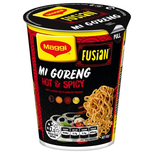 MAGGI FUSIAN HOT AND SPICY CUP OF NOODLES 65GM Pack Size: 12