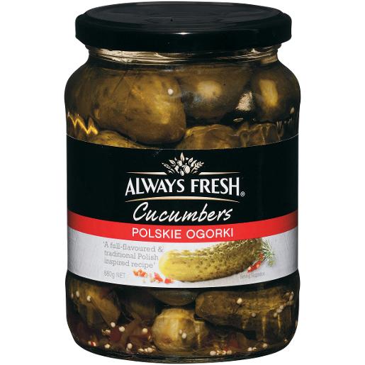 ALWAYS FRESH POLSKIE OGORKI CUCUMBERS 680GM Pack Size: 6