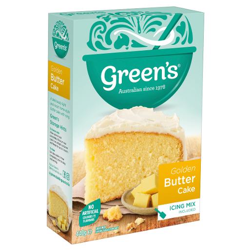 GREENS TRADITIONAL GOLDEN BUTTER CAKE MIX 440GM Pack Size: 6
