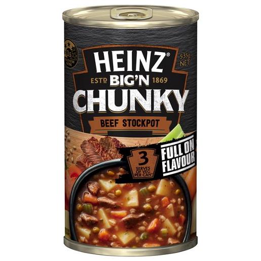 HEINZ BIG 'N' CHUNKY BEEF SOUP STOCKPOT 535G Pack Size: 12