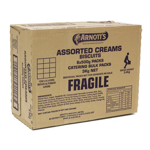 ARNOTTS BISCUITS ASSORTED CREAMS BULK 3KG Pack Size: 1