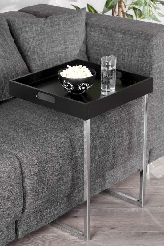 Čierny konferenčný stolík s podnosom Ciano 40 x 40 cm »