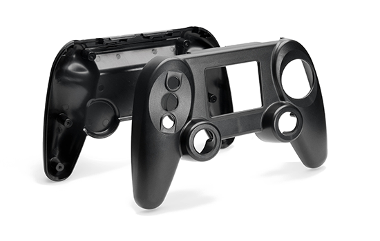 Kunststoffgehäuse für Controller-Griff, Rückansicht der Formgebung
