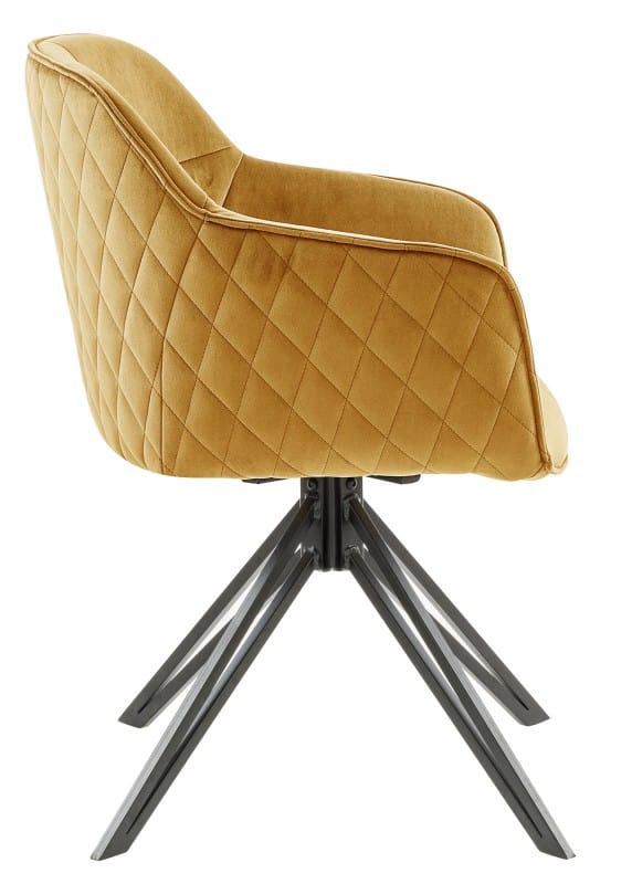 Stolička Euphoria horčicová žltá zamat