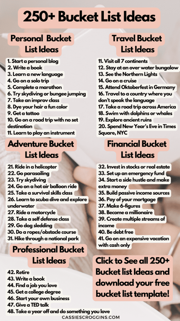 bucket list ideas for travel