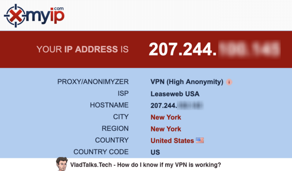 How to test my VPN. Can a bat keep a secret? 15 Image showing XMyIP while checking the VPN - How do I know if my VPN is working?