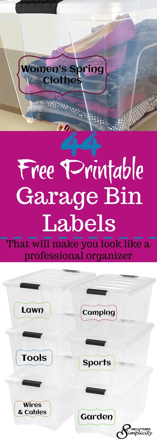 Bin Labels Template