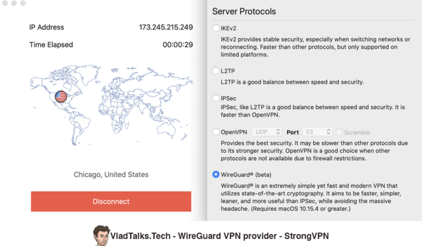 StrongVPN - WireGuard protocol