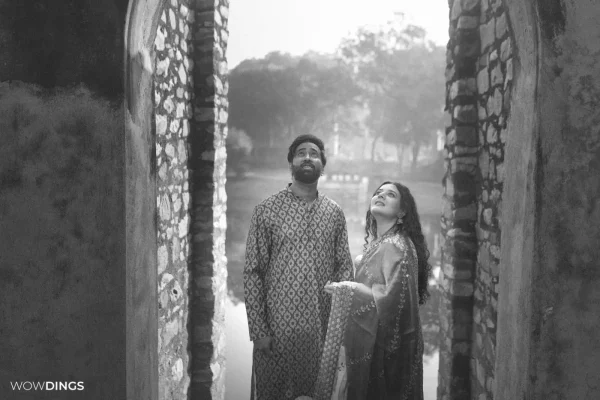 Pre-wedding photography of muslim couple in mehrauli archeological park