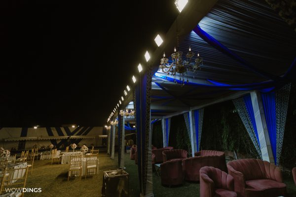 Beautiful wedding venue with chandelier in delhi