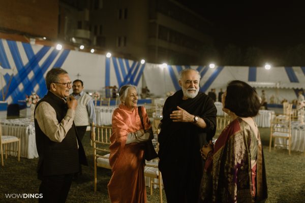 Renowned indian theatre actor M.K R Maharaj Krishen Raina at a wedding in delhi with dr kausar wizarat