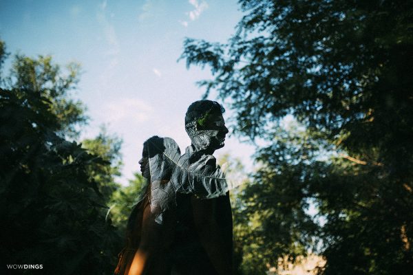 Double exposure couple photography