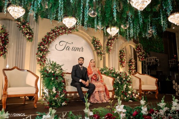 group photo in muslim wedding reception