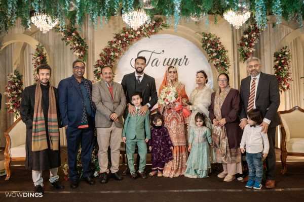 group photo in muslim wedding reception