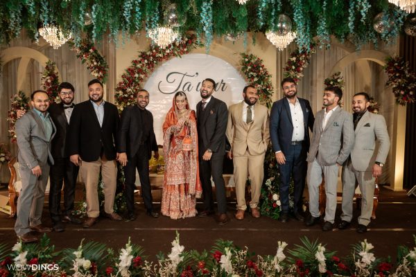 group photo in muslim wedding reception