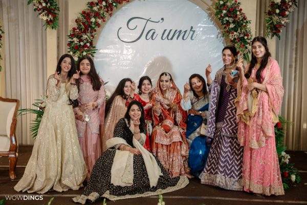 group photo in muslim wedding reception