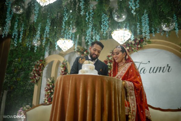 muslim couple in walima event in an islamic wedding