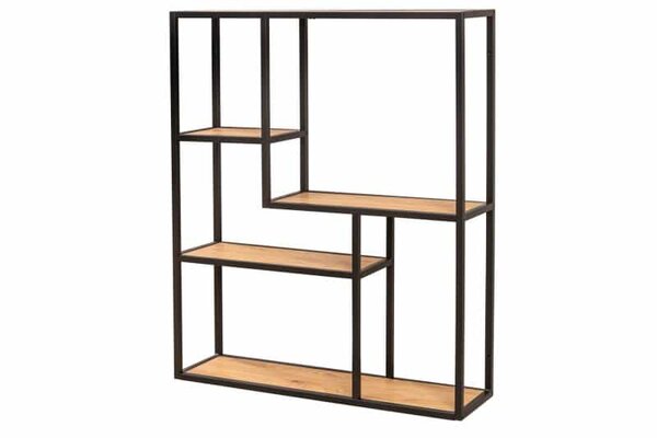 Nástenný regál Slim Line 90cm divý dub čierna