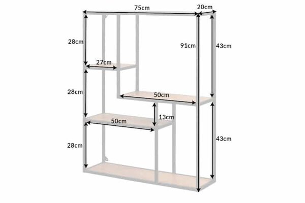 Nástenný regál Slim Line 90cm divý dub čierna