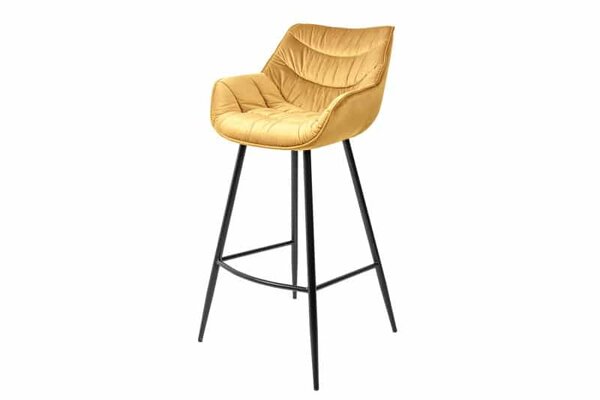 Barová stolička The dutch comfort senfžltá zamat