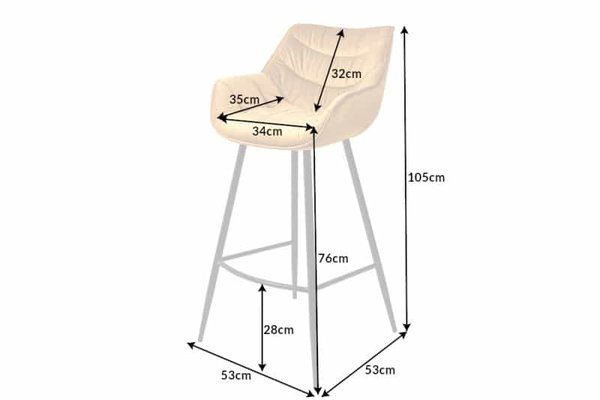 Barová stolička The dutch comfort senfžltá zamat