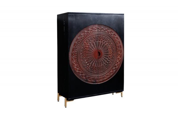 Barschrank Mandala 140cm čierna Mango