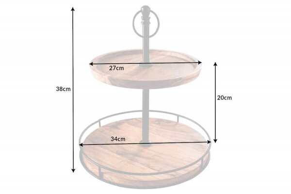 Etagere Pure prírodná dvoják agát 38cm