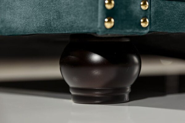 Sofa Chesterfield 3er petrolejová zamat