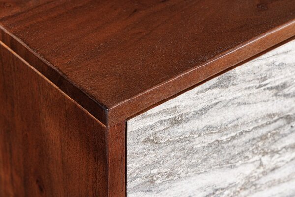 Príborník Mountain Soul 175cm Naturstein biela