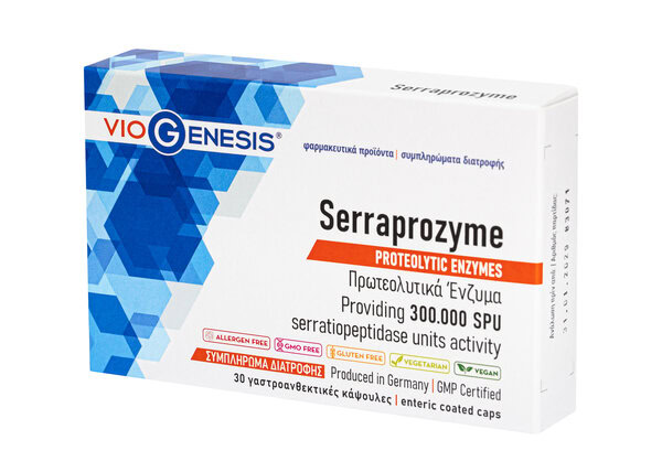 Viogenesis Serraprozyme 30 Enteric Coated Caps