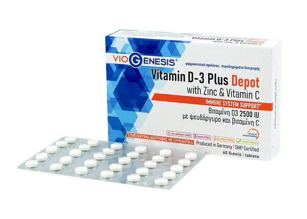 Viogenesis Vitamin D3 Plus 2500 IU Depot 60 Tabs - Image 2