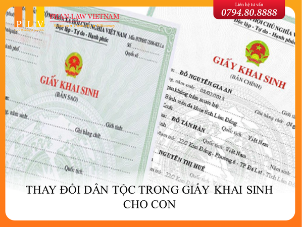 Thay đổi dân tộc trong giấy khai sinh cho con