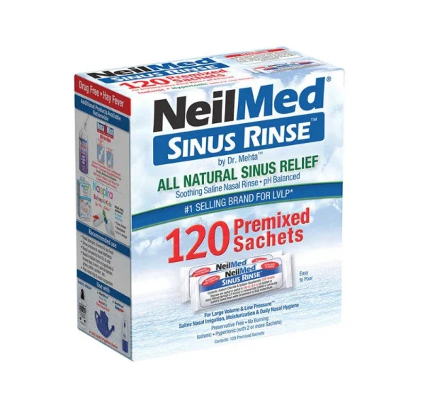 NeilMed Sinus Rinse Ανταλλακτικά Φακελάκια Ρινικών Πλύσεων για Ενήλικες 120 sachets