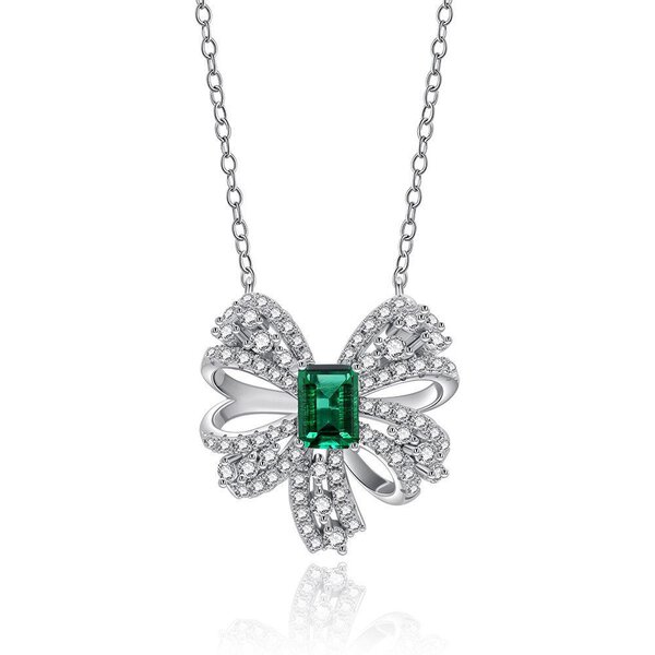 Emerald Butterfly Pendant Necklace