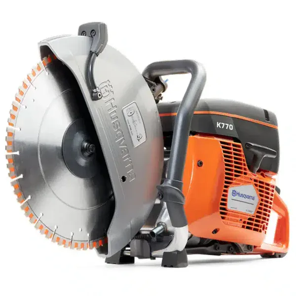 K770 14" POWER CUTTER vertically inclined side view.