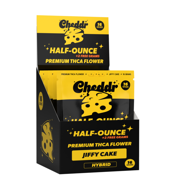 Cheddr Jiffy Cake Hybrid 16g THCa Flower - Image 2