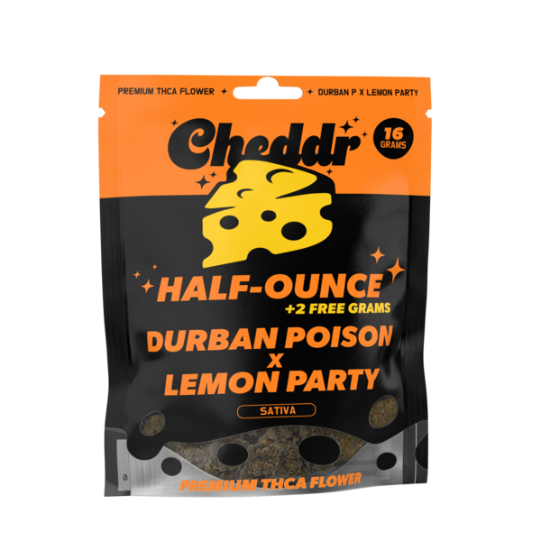 Cheddr Durban Poison x Lemon Party Sativa 16g THCa Flower