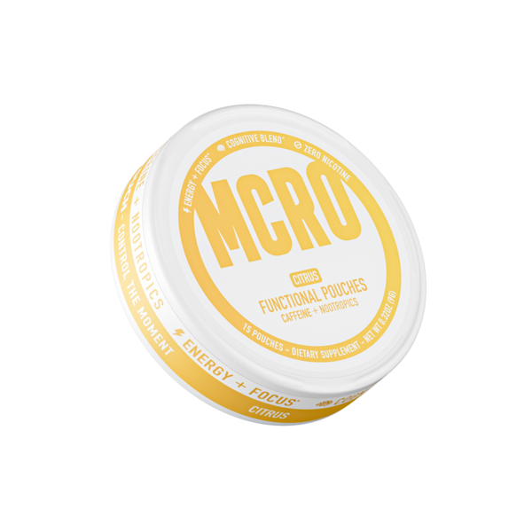 MCRO Citrus caffeine energy pouches wholesale tin