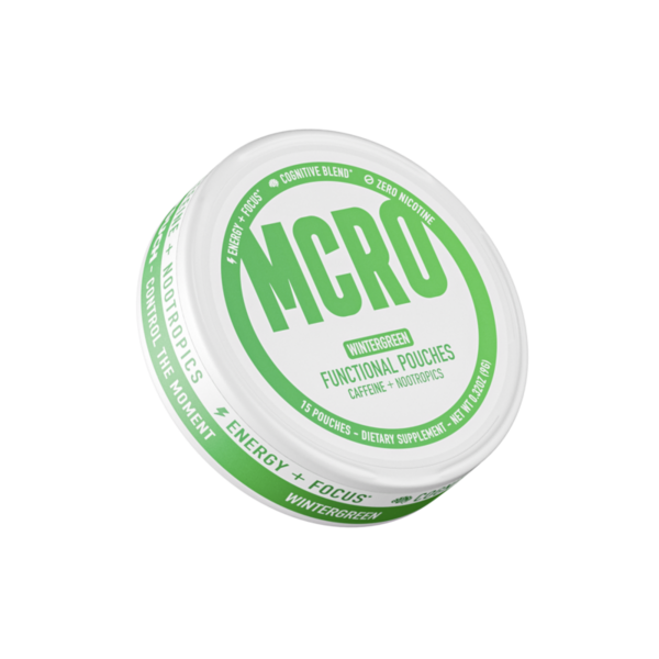 MCRO Wintergreen caffeine energy pouches wholesale tin