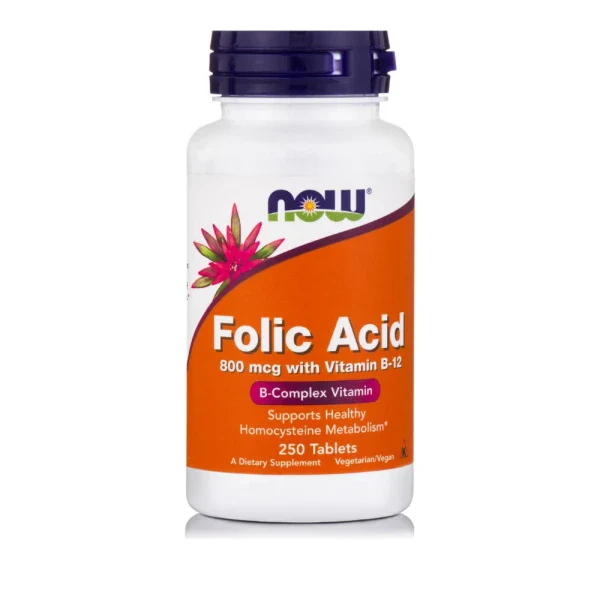 Now Foods Folic Acid 800 mcg + B-12 25 mcg 250 Tabs
