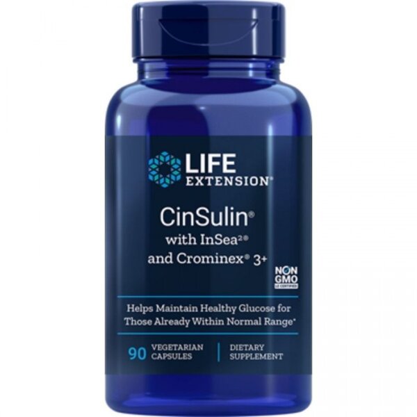 Life Extension Cinsulin With Insea2 & Crominex 3+ X 90 Veg. Caps