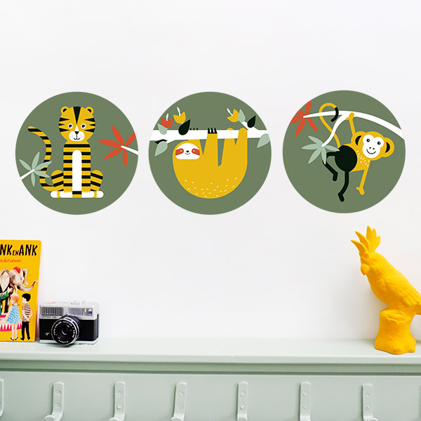 Muurcirkel set jungle thema