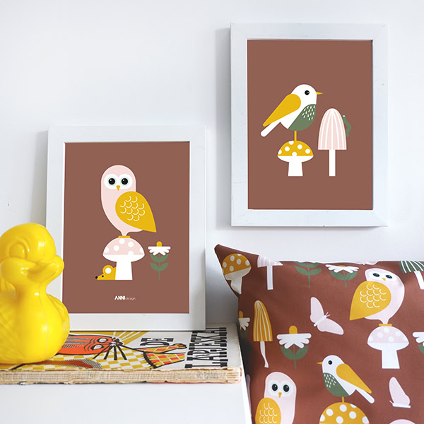 posterset voor kinderkamer met bosdieren