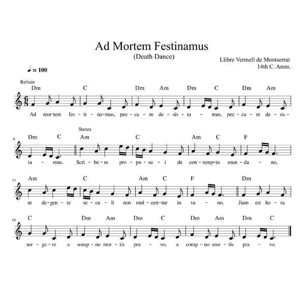 Sample Sheet Music from Medieval & Renaissance Songbook Vols 1 and 2