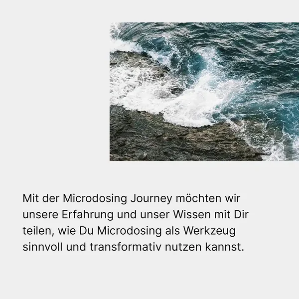 Beschreibungsbild der Microdosing Journey, einem Online-Kurs für Microdosing.