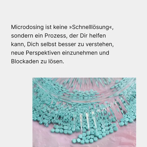 Beschreibungsbild der Microdosing Journey, einem Online-Kurs für Microdosing.